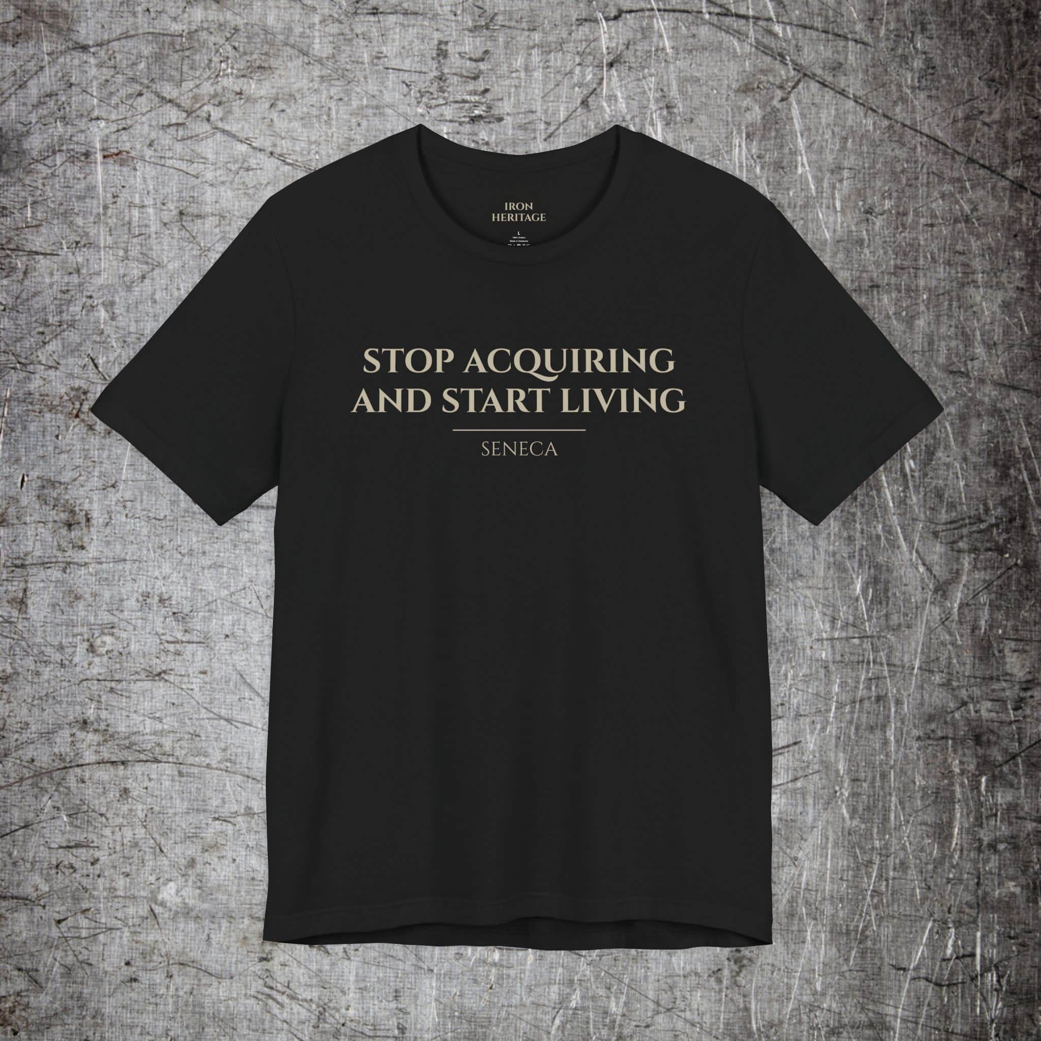 Iron Heritage T-Shirt Black / S Stop Acquiring T-Shirt