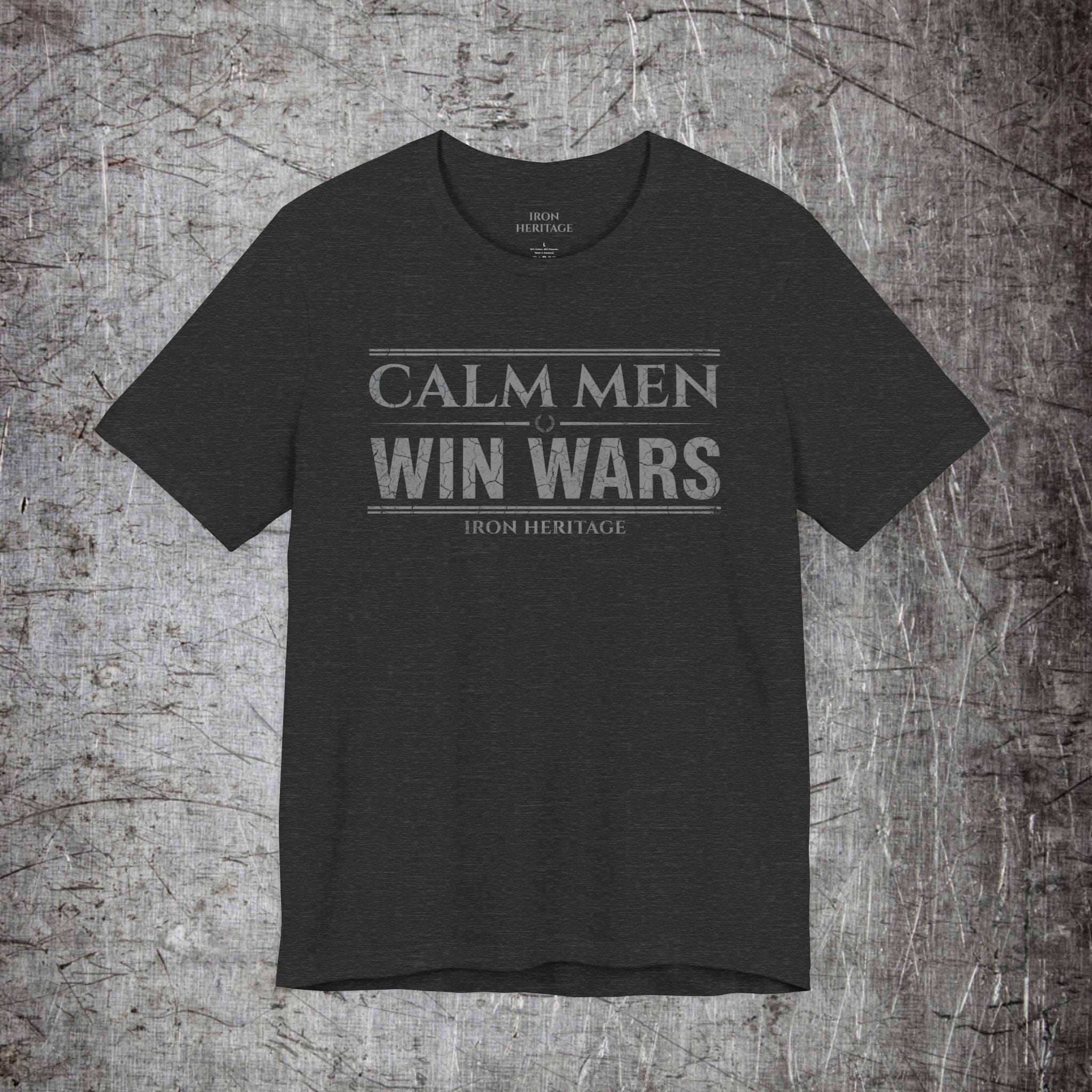 Iron Heritage T-Shirt Dark Grey Heather / S Calm Men Win Wars T-Shirt