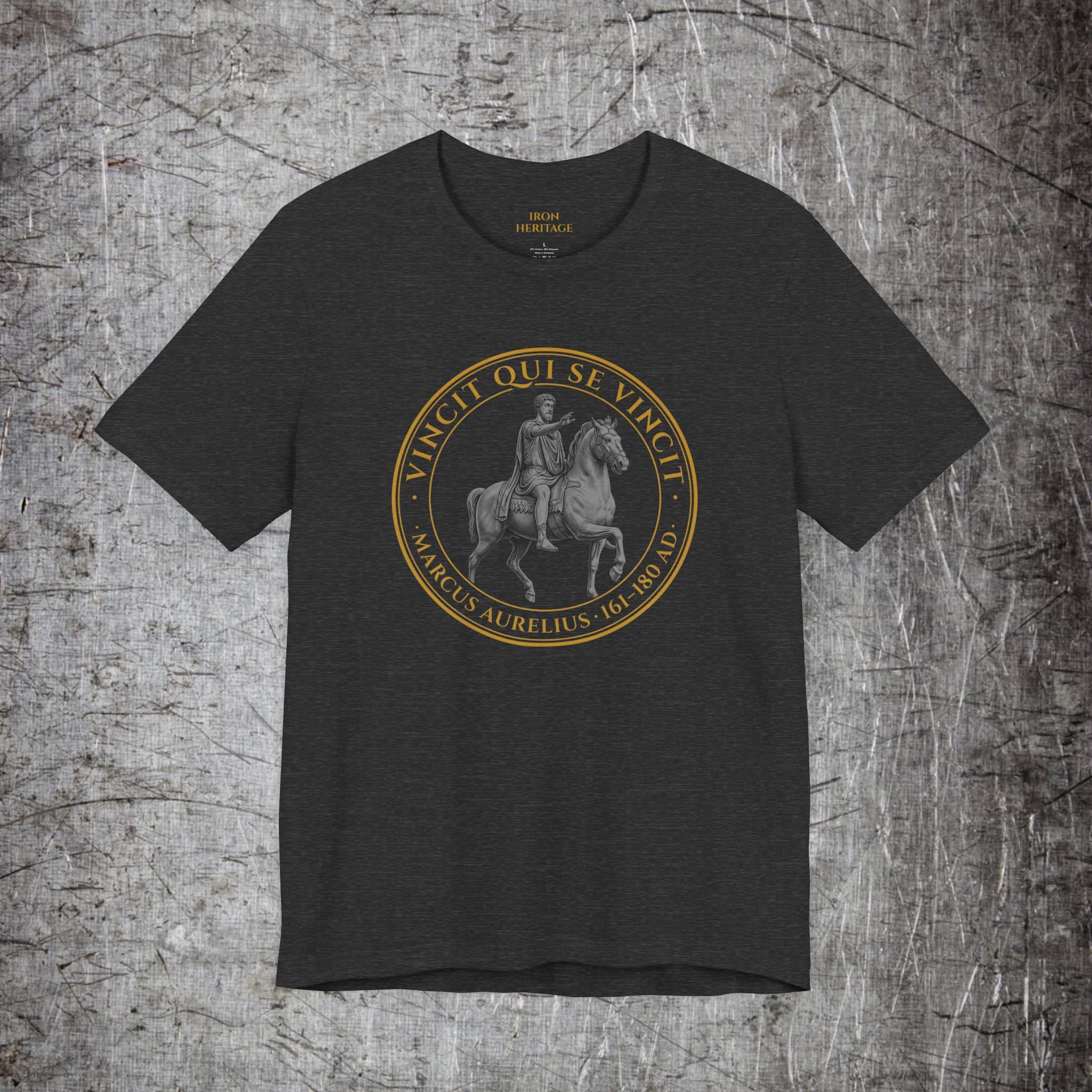 Iron Heritage T-Shirt Dark Grey Heather / S Vincit Qui Se Vincit T-Shirt