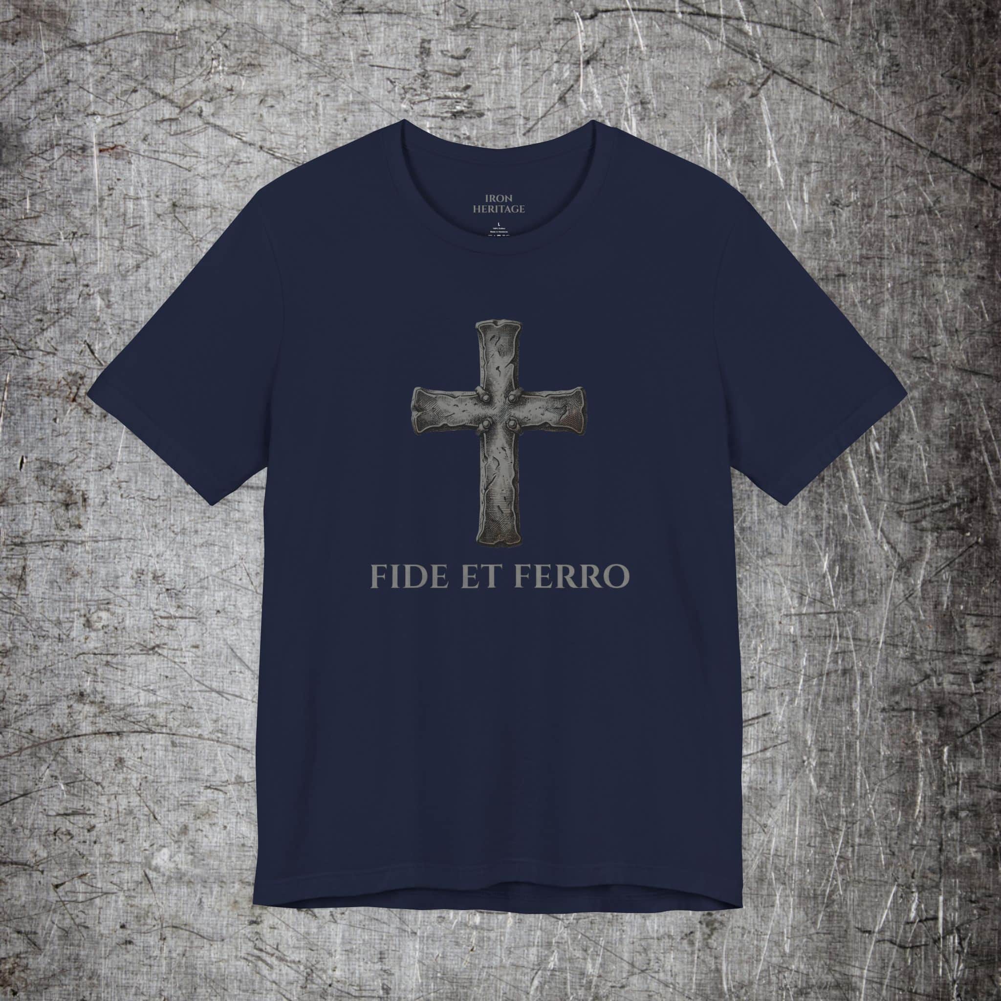 Iron Heritage T-Shirt Navy / S Fide et Ferro - Faith & Iron T‑Shirt