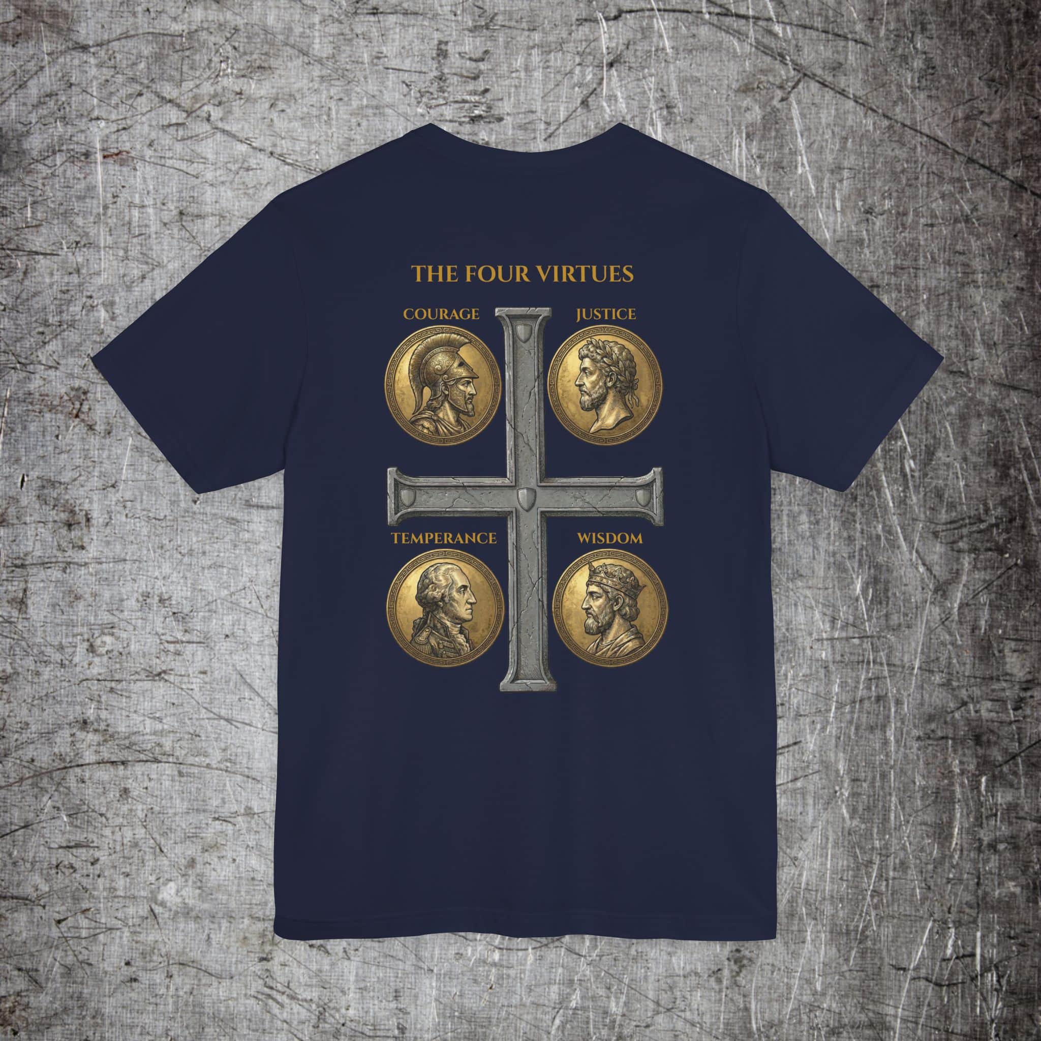 Iron Heritage T-Shirt Navy / S The Four Virtues T-Shirt