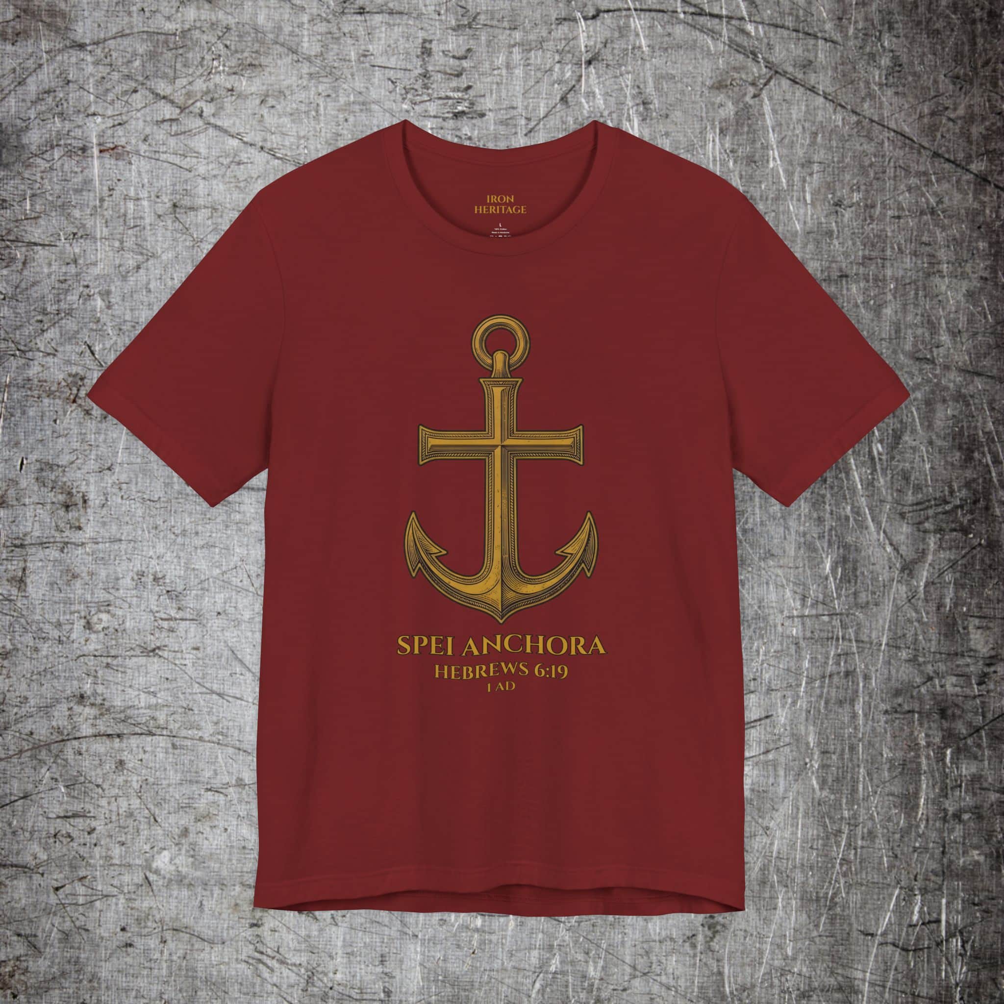Iron Heritage T-Shirt Cardinal / S Anchor Cross T-Shirt