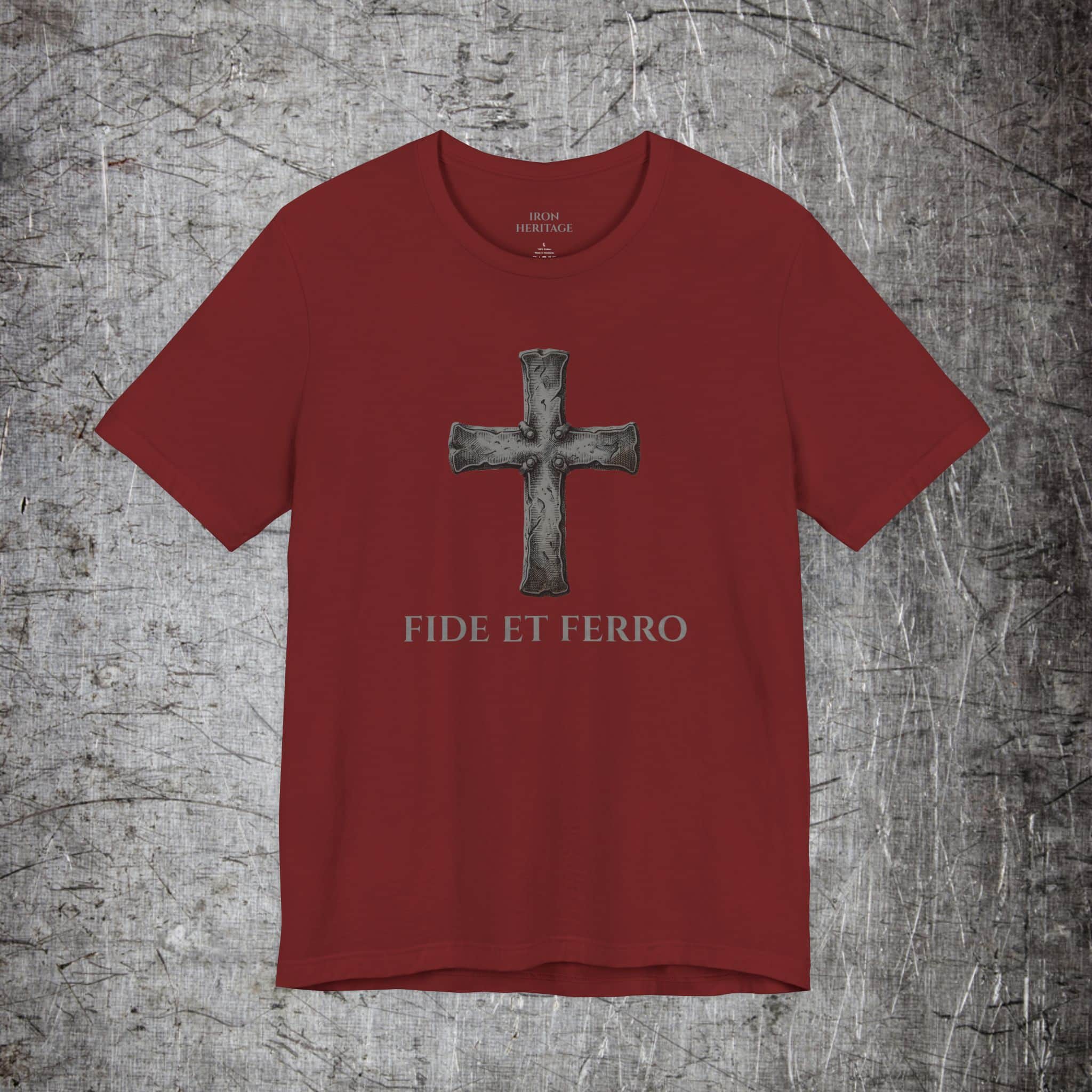 Iron Heritage T-Shirt Cardinal / S Fide et Ferro - Faith & Iron T‑Shirt
