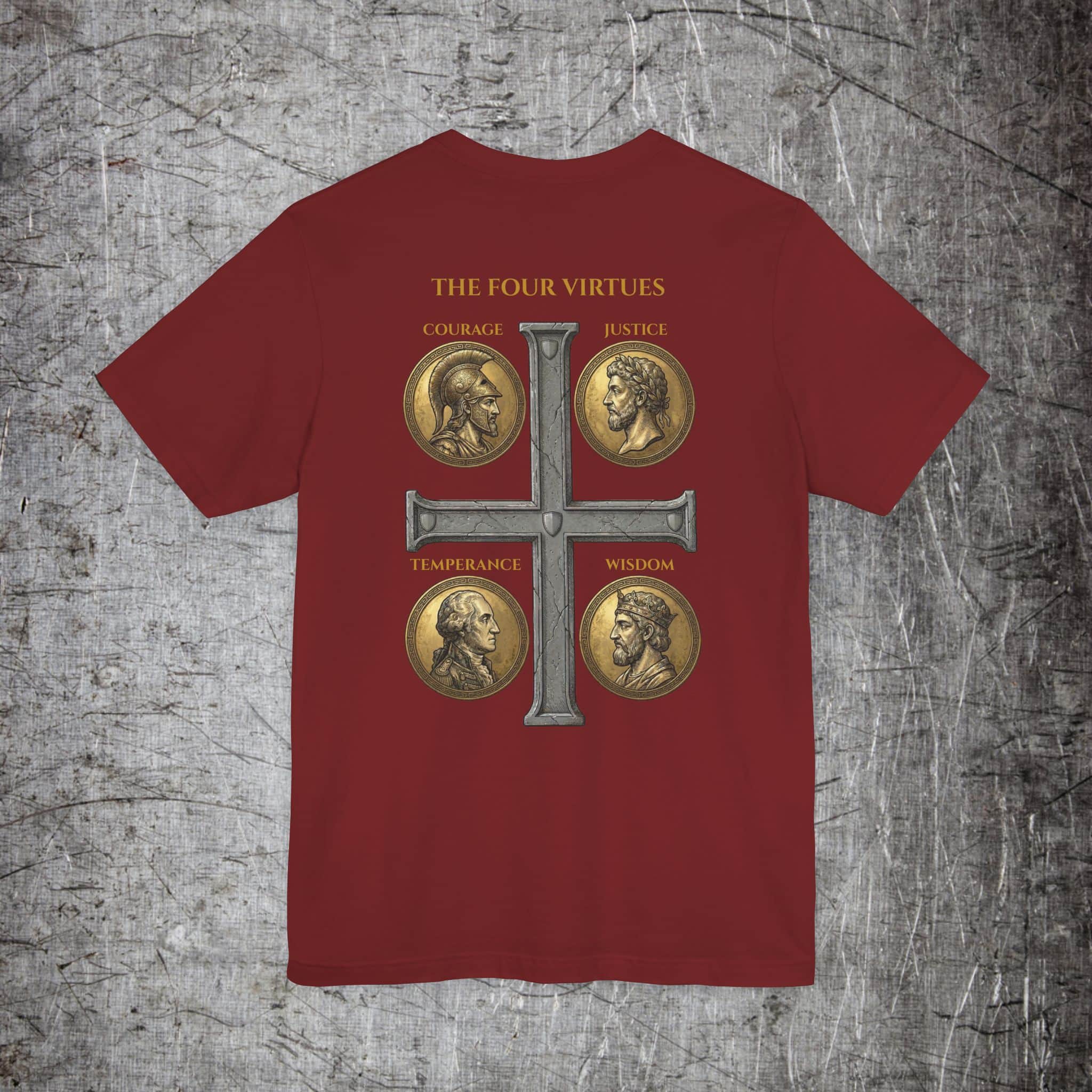 Iron Heritage T-Shirt Cardinal / S The Four Virtues T-Shirt