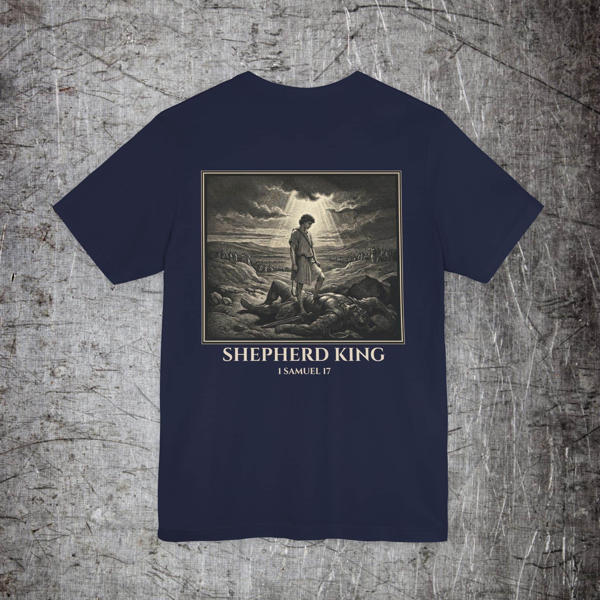 Iron Heritage T-Shirt Navy / S Shepherd King — David and Goliath T-Shirt