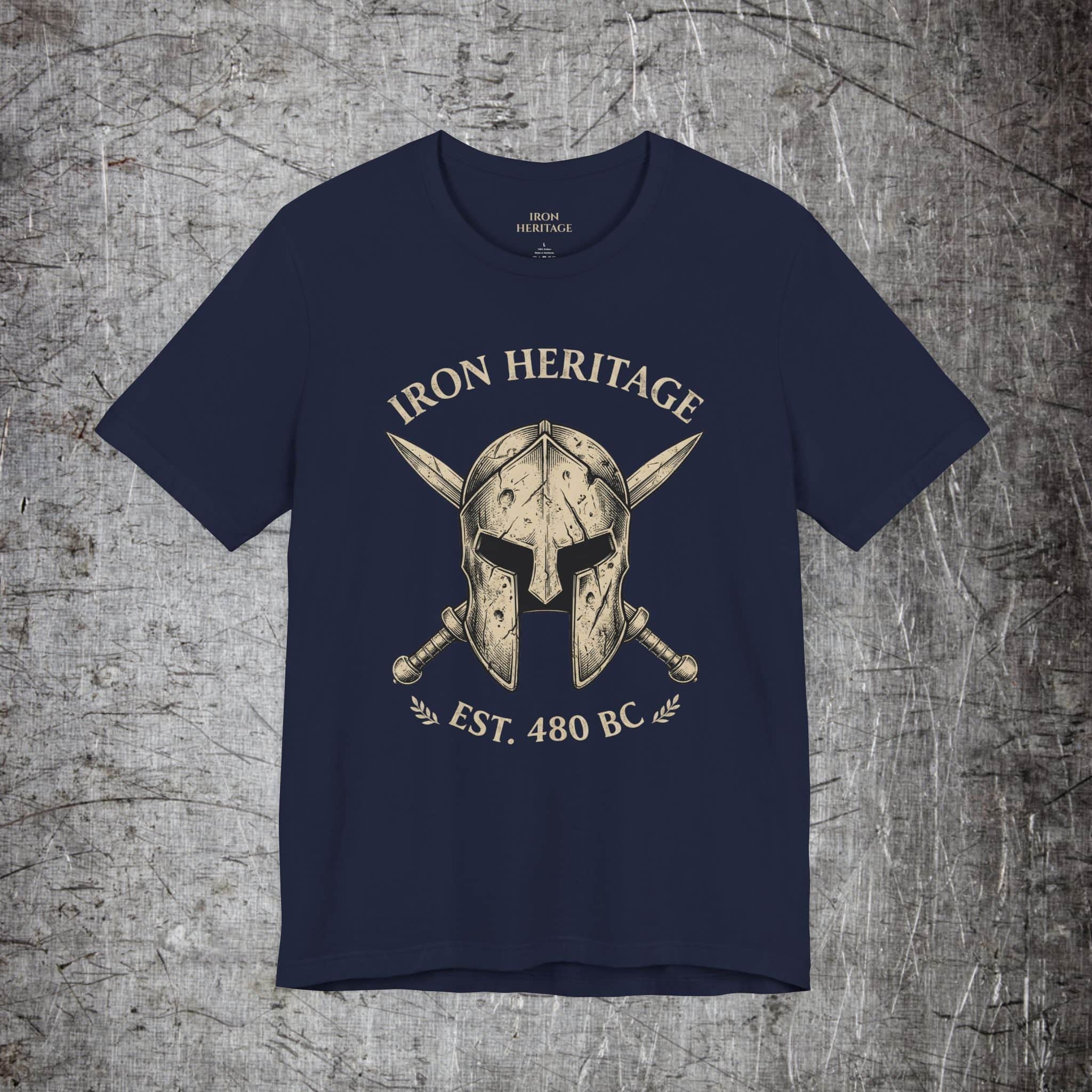 Iron Heritage T-Shirt Navy / S Spartan - Est. 480 BC T‑Shirt