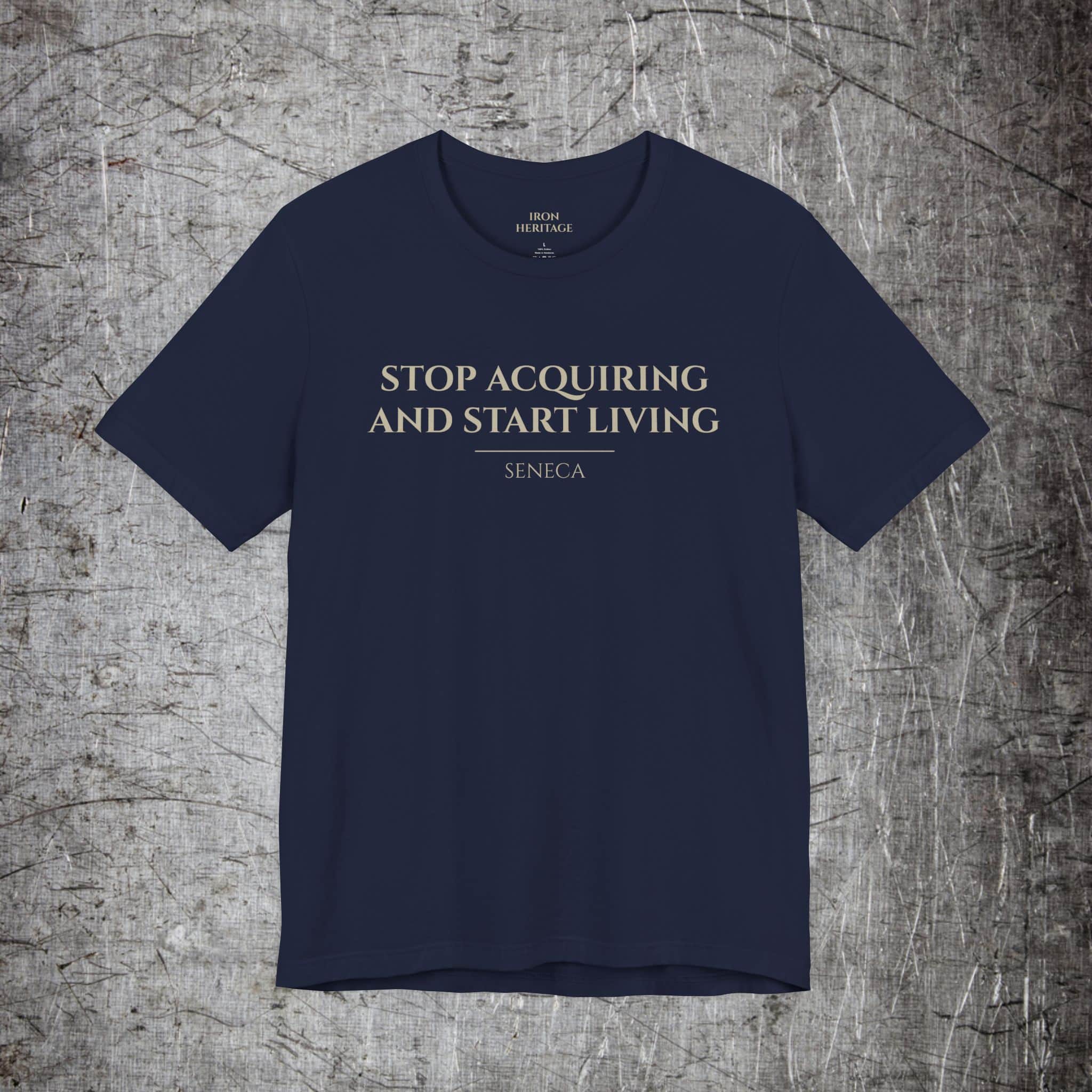 Iron Heritage T-Shirt Navy / S Stop Acquiring T-Shirt