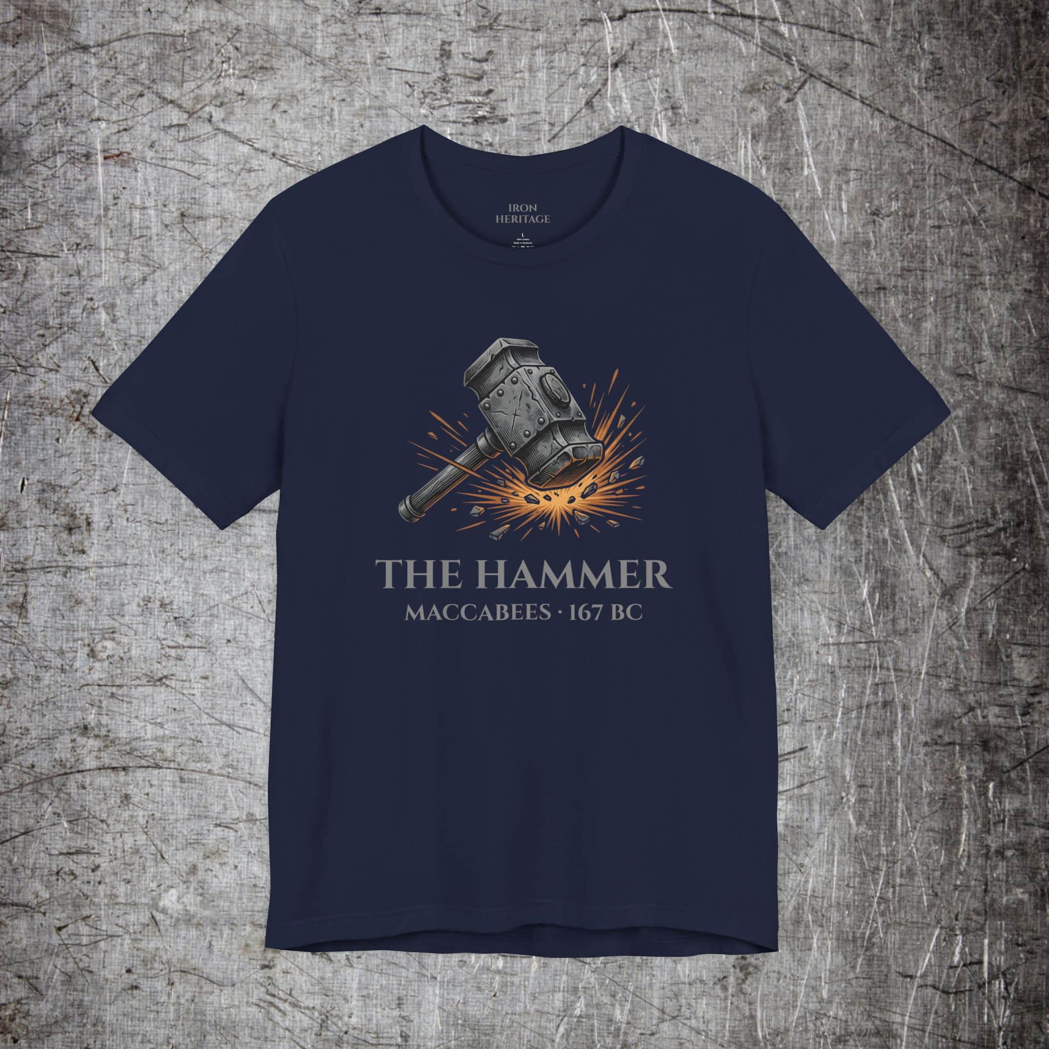 Iron Heritage T-Shirt Navy / S The Hammer — Maccabees T-Shirt