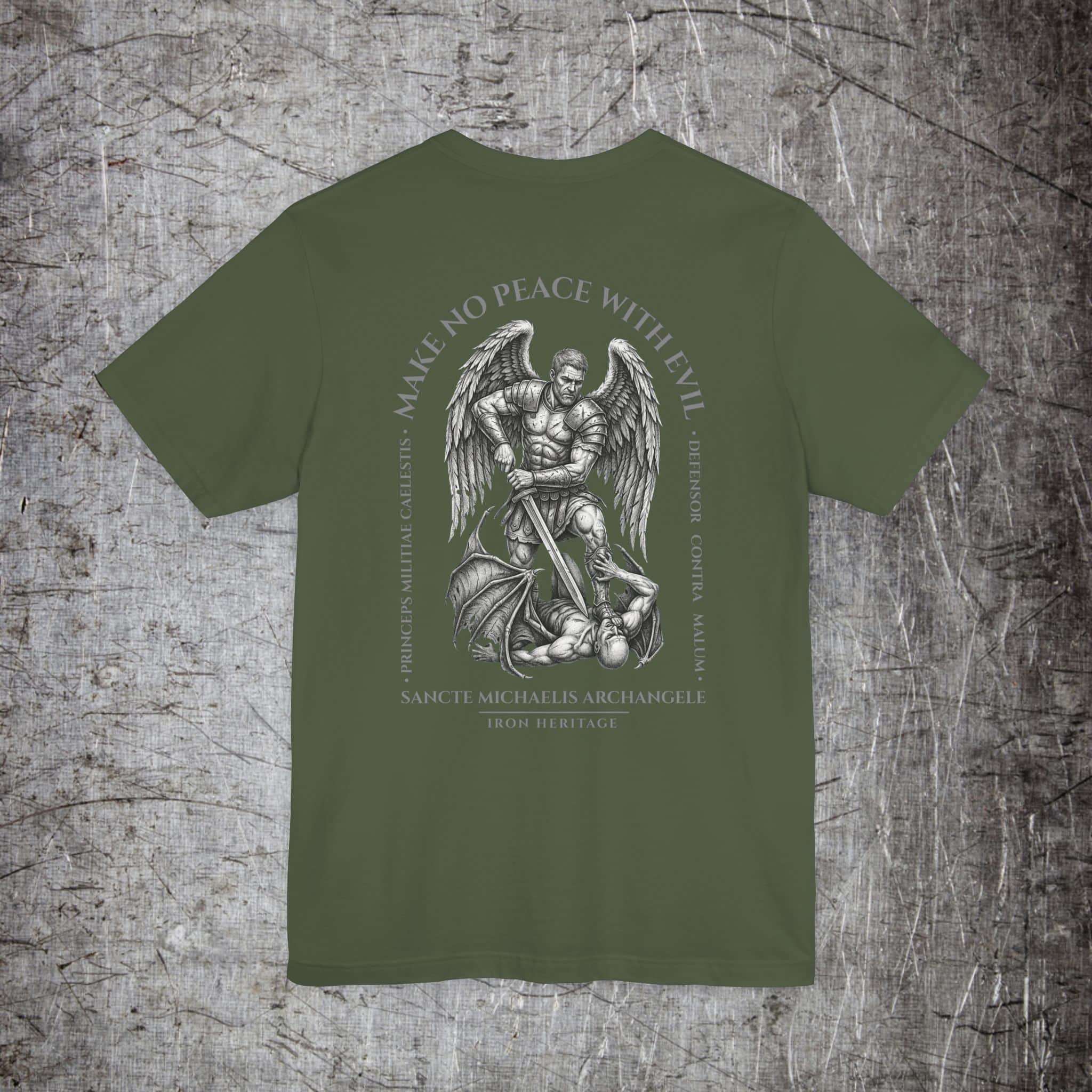 Printify T-Shirt Military Green / S No Peace With Evil T-Shirt